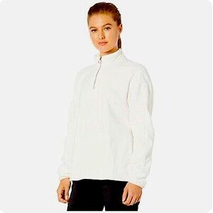 Nike White Therma Victory Fleece Half Zip Golf Pullover with Pockets, XS.